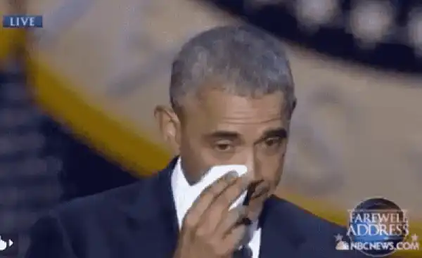 Emotional Moment When Barack Obama Tears Up While Addressing Michelle In His Farewell Speech